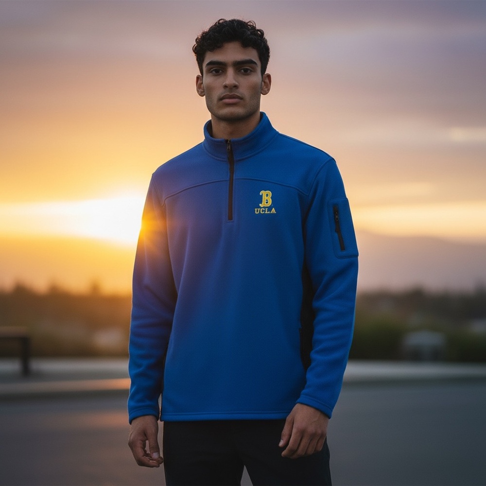 NWT XL Colosseum UCLA Bruins Performance Pique 1/4 Zip Pullover – Royal Blue
